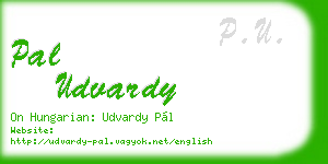 pal udvardy business card